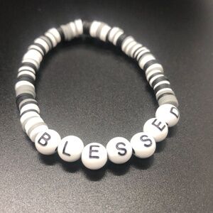 BLESSED Clay Beaded Stretch Bracelet